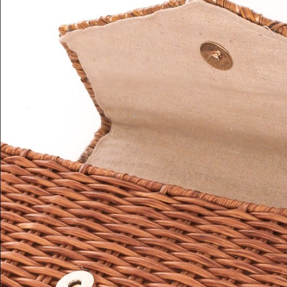 Last 1! Rectangle Rattan Basket Weave Bag - Picture 6 of 6